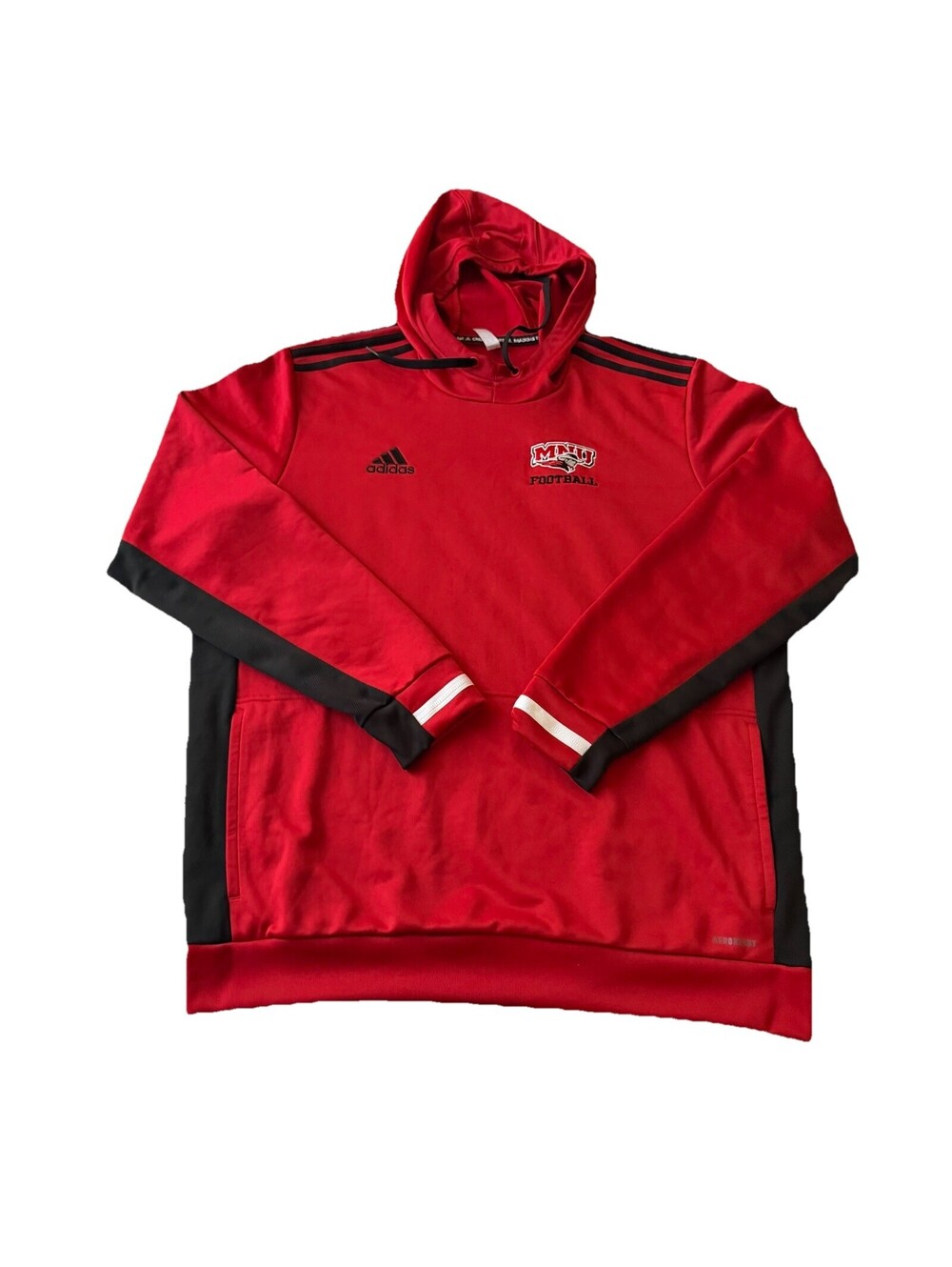 Adidas MNNU Football Hoodie Mens XL Red Minnesota State Mankato Aeroready